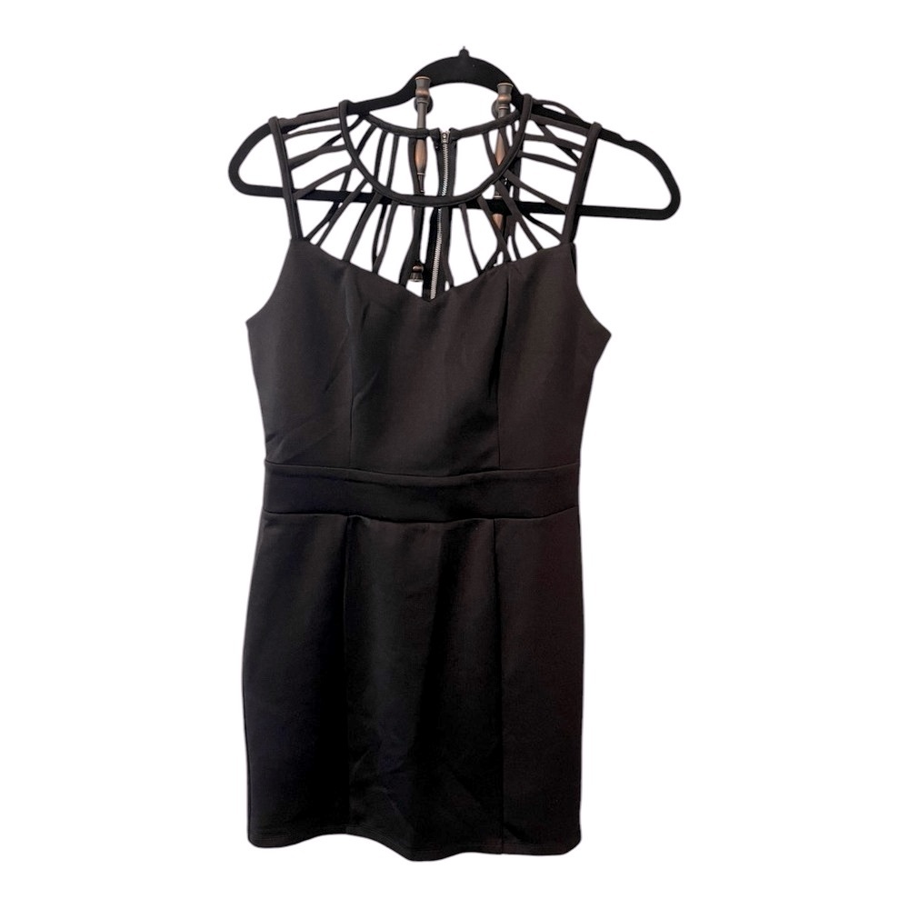 Stitch Btween Between Black Bodycon Cocktail Short Slimming Mini Dress Medium